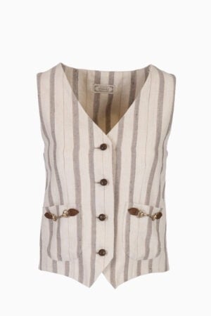 Gilet con Morsetti - Rigato Sabbia