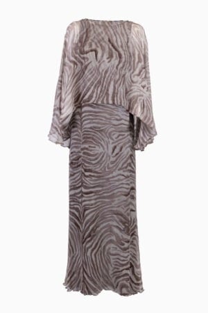 Abito Lungo Smanicato con Stola - Zebrato Antico